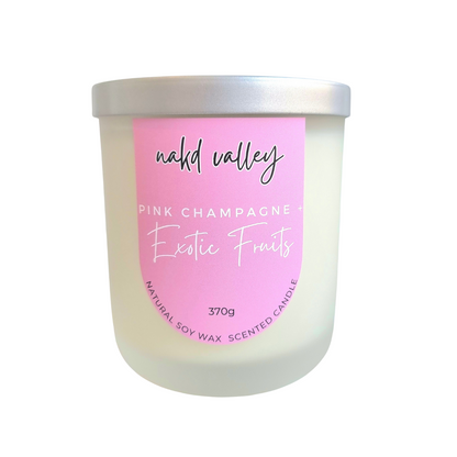 Scented Soy Candle Pink Champagne + Exotic Fruits