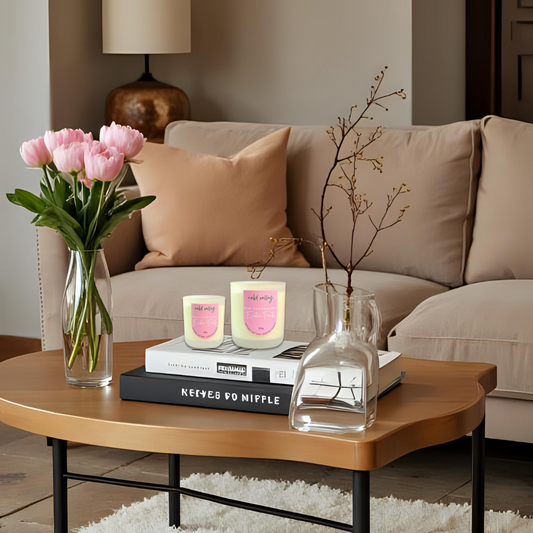Scented Soy Candle Pink Champagne + Exotic Fruits